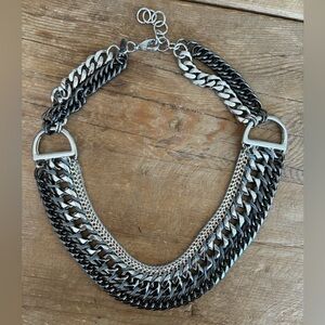 Stella & Dot Silver Chain Statement Necklace - Brand New Condition